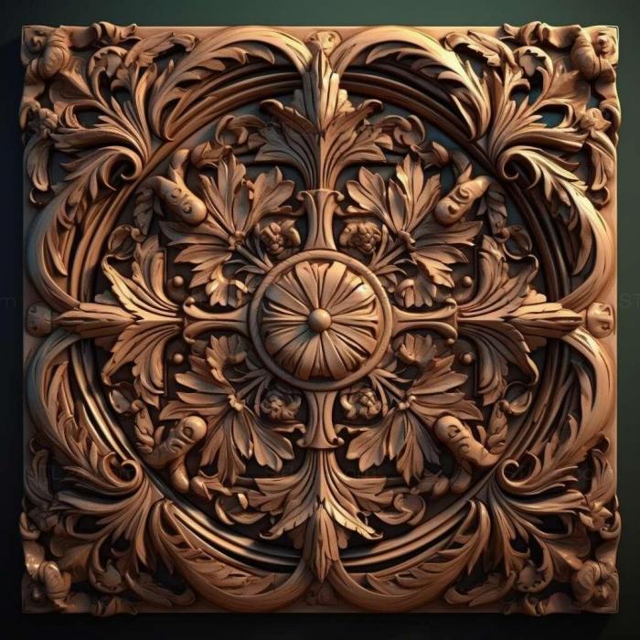 Patterns and decorations (stl artstyle 4, PATTERN_1728) 3D models for cnc